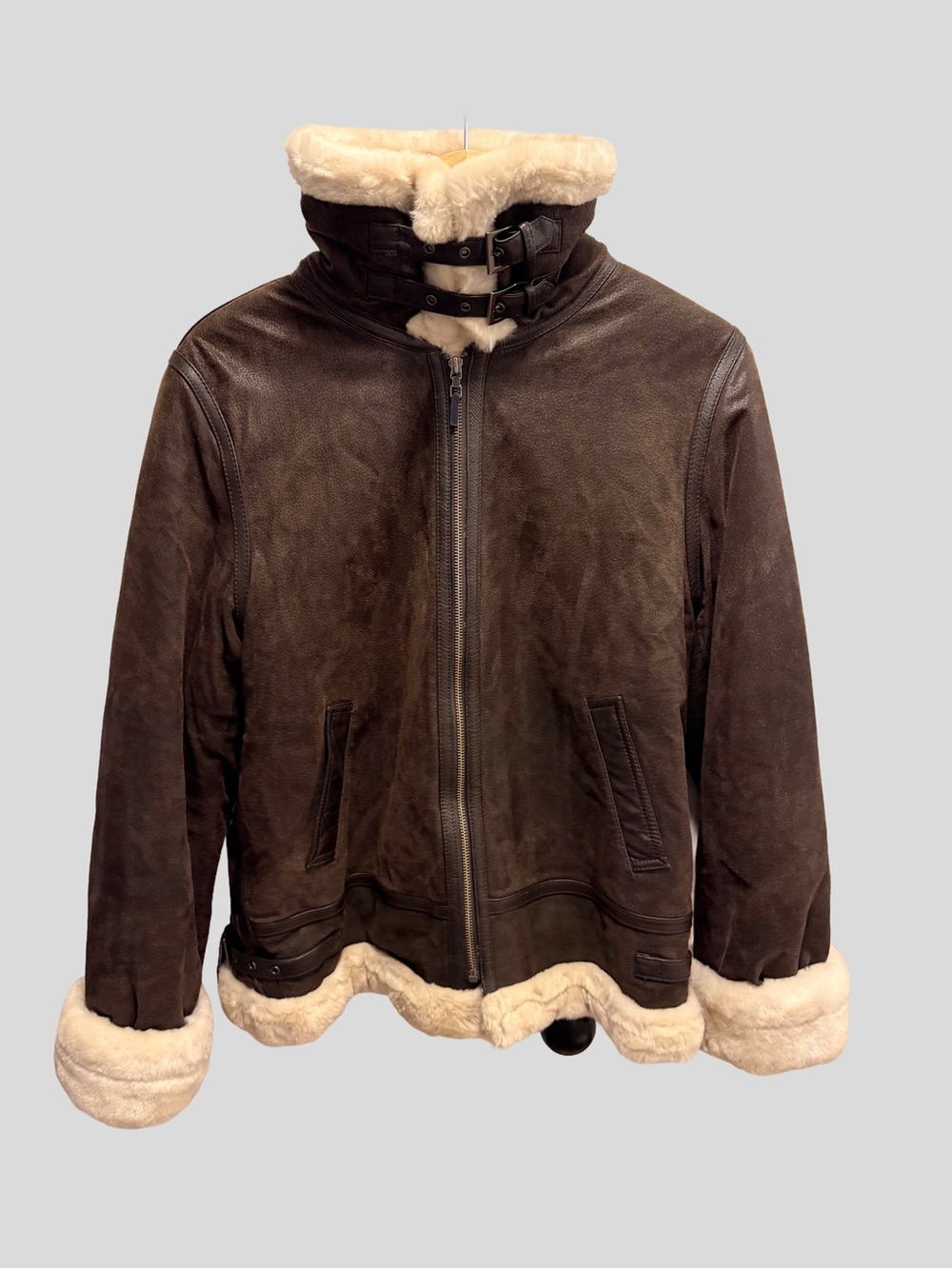 Vintage St. John's Bay Heavy Sherpa Lined Aviator Bomber Jacket - Medium